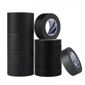 Buy cheap Rubber Glue 1 Inch Black Paint Stripping Trim Stick Wall Flat Crepe Paper Usge Diy Masking Tape product