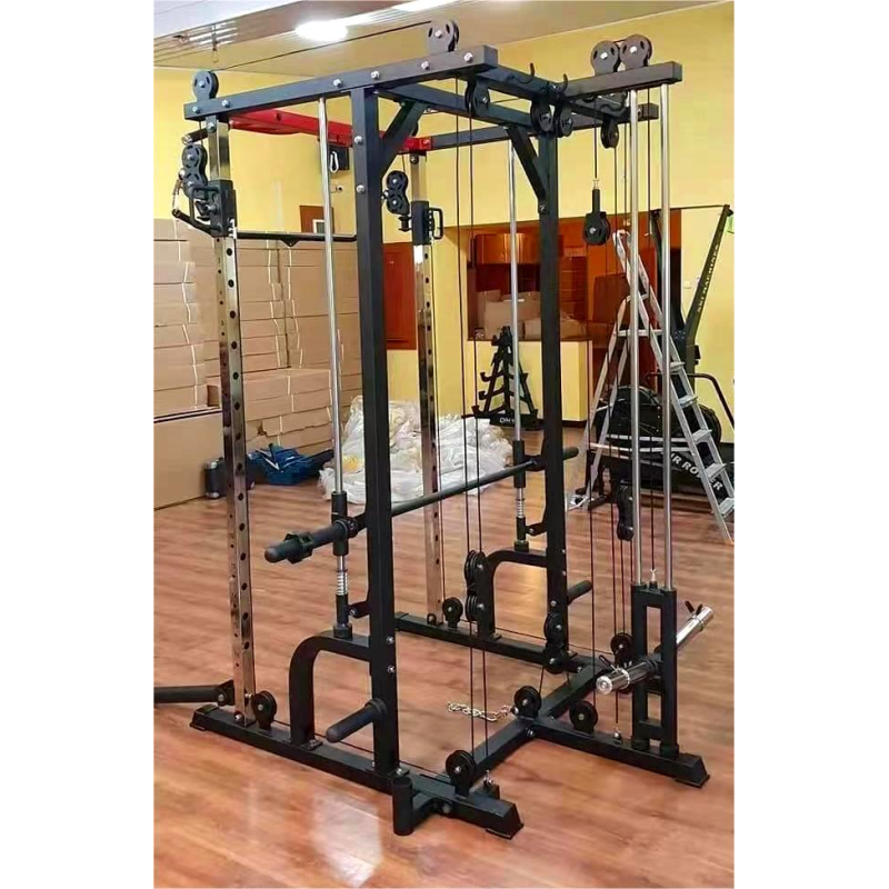 Workout Equipment Weight Bench Rowing Leg Press Multi Function Smith Machine With Weight Stack