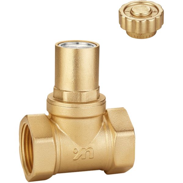 1108 Magnetic Lockable Brass Valve Multi-turn Metal to Metal Stop Type F x F Threaded with Three Lock Caps for Option