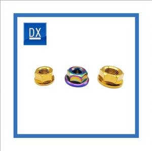 China M5 M6 M8 M10 Flange Hexagon Titanium Alloy Nuts DIN6923 on sale