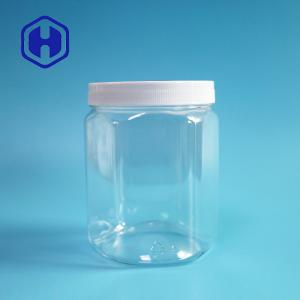 China 630ml Hexagonal Biscuit Plastic PET Jars Wide Mouth 87mm Diameter on sale