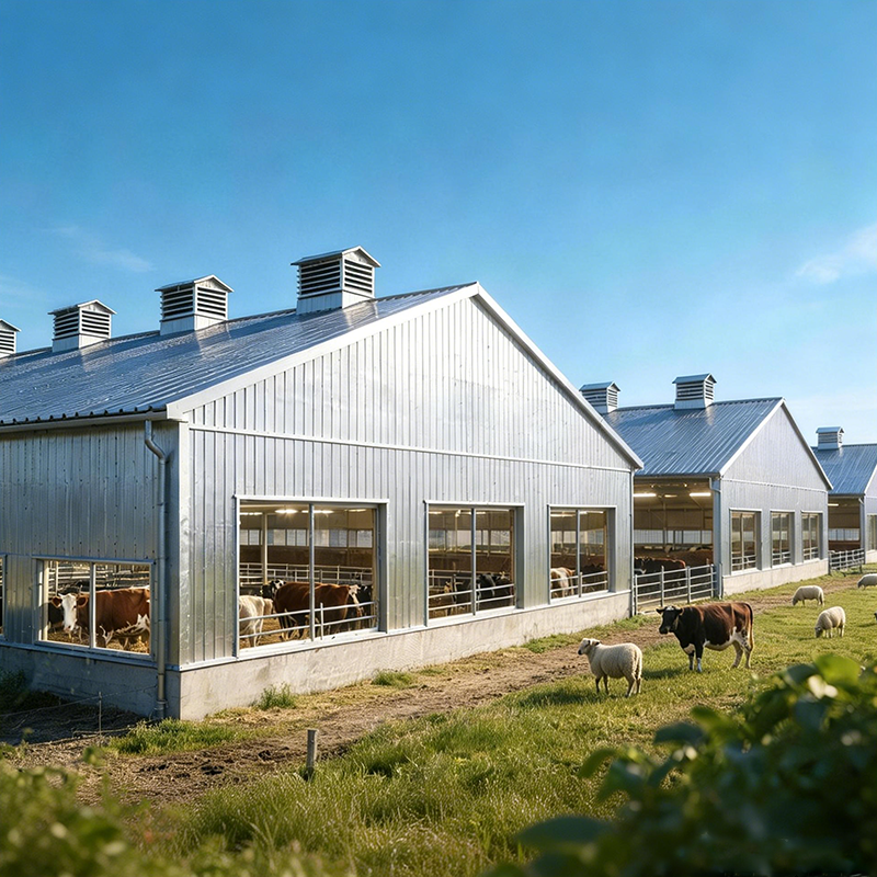 Small Steel Frames Prefab Farm Buildings Lightweight Rust Resistant