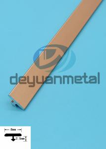 Buy cheap Golden Aluminum T Profiles Covering Width 8mm High 2.5mm product