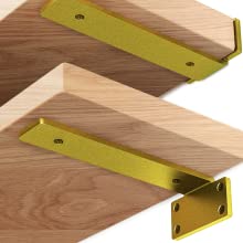 Gold L shape shelf strut bracket floating shelf wall bracket