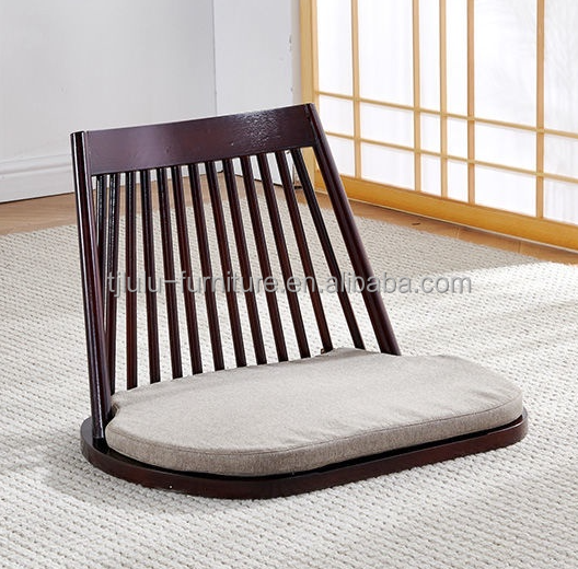 Solid Wood Dining Chair with Natural Floor Seating and Modern Tatami Seatback Design