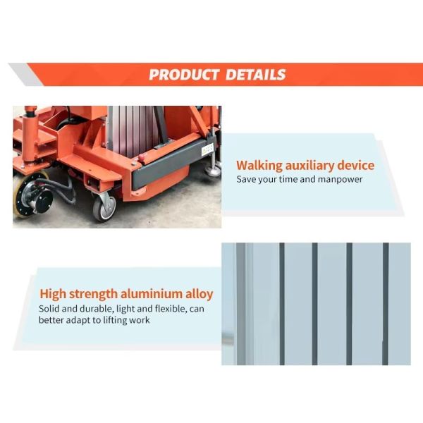 Hydraulic Double Mast Vertical Lift Mobile Portable Aluminum Outdoor