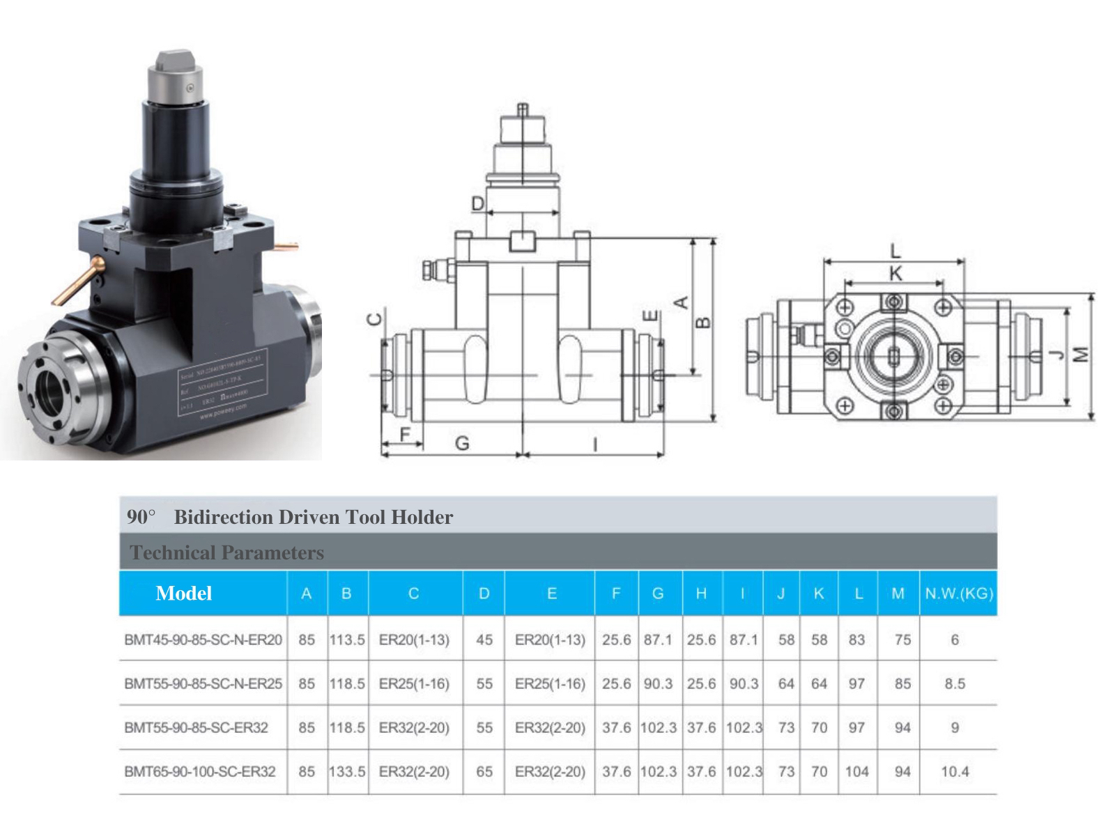 Multiangular Driven Tool Holder With External Locking Chuck Clamping Method