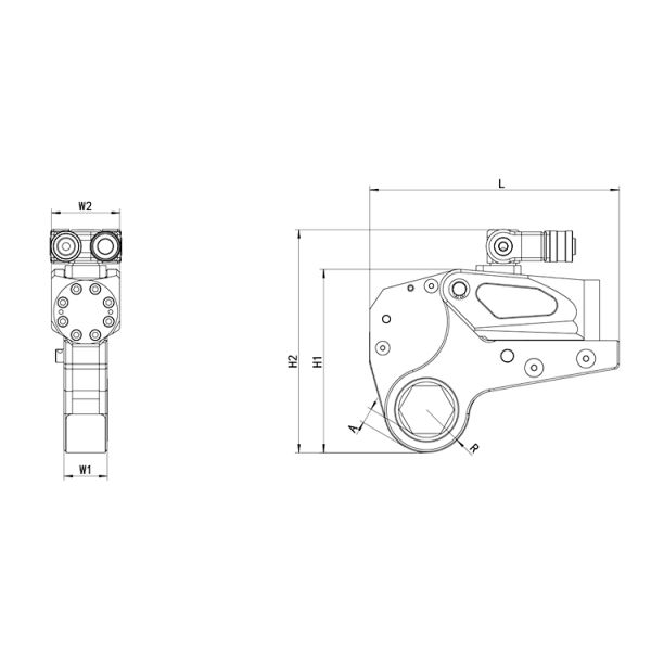 High Speed Hollow Hydraulic Torque Wrench Low Profile Double Acting