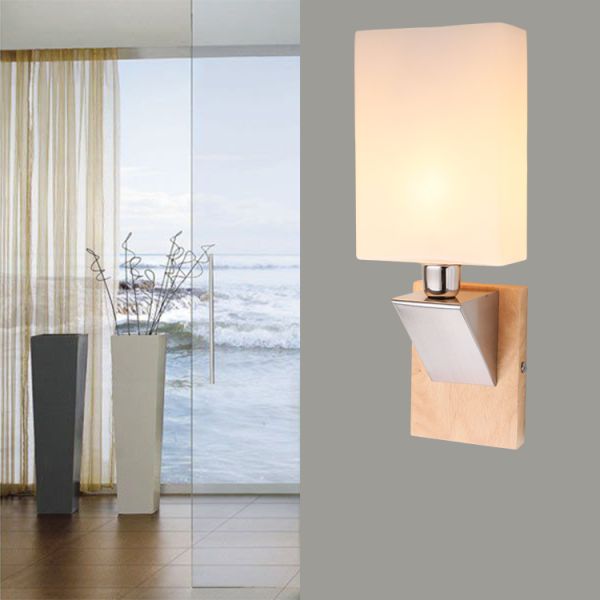 100-240v Country style wood lighting fixture natural wood wall lamp E14 40w socket