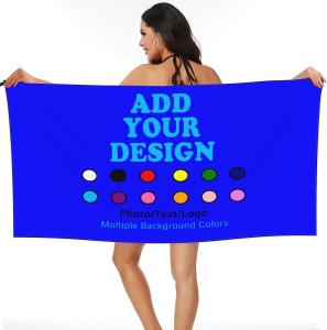 Buy cheap Personalized Beach Towels Add Your Design Here Custom Bath Towels Personalized Gifts Design Your Own Text/Logo/Photo product