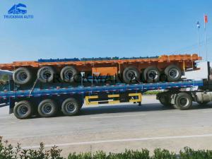 40 Flatbed 3 Axles  Container Semi Trailer 50 Tons Loading Capacity With Led Lights