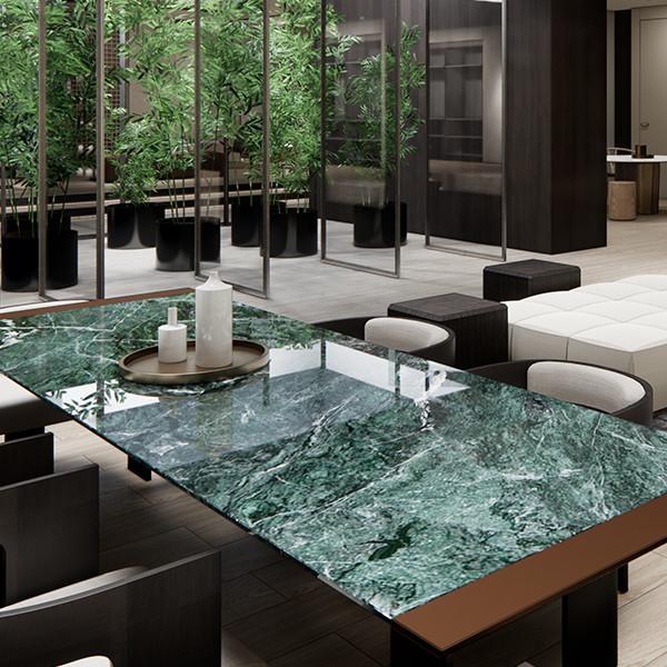 Quality Rectangular Aluminium Frame Furniture Slate Dining Table ODM for sale