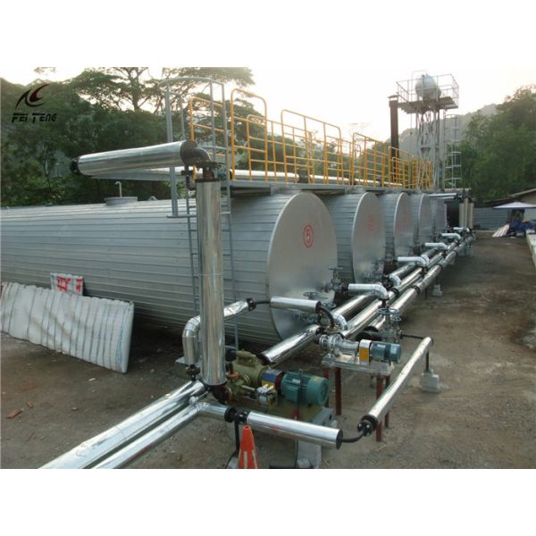 4 Transverse Base Round Shape Bitumen Tank With Thermal Oil Coils Inside