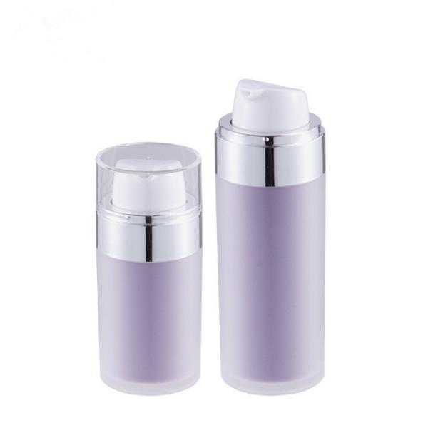 Quality Frosted empty Skincare Set Bottles purple Lotion Bottle 30ml 50ml cosmetic Airless Pump Bottle for sale