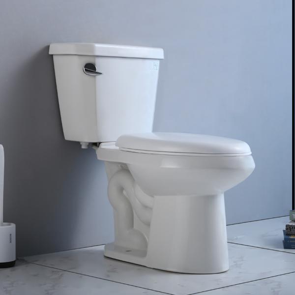 Quality Elongated 2 Piece Toilet Watersense Commercial Toilets Soft Closed PP Seat for sale