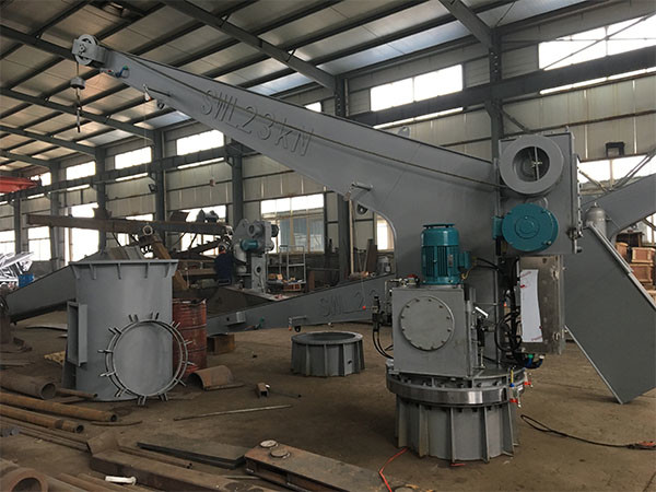 IACS Approved SOLAS 21-35KN Single Arm Slewing Davit For Rescue Boat And Liferaft