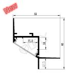 60*55mm Ceiling Plaster LED Alu Profile With PC Cover For LED Strip Lighting