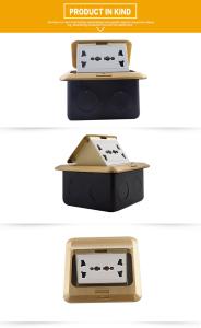 China Floor Plate Mounted Brass Pop Up Power Socket With 13A 3 Pin Multi Plug on sale