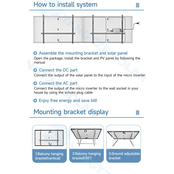 Mirco Plug And Play Solar System 1200w OnGrid Tie Backup inverter