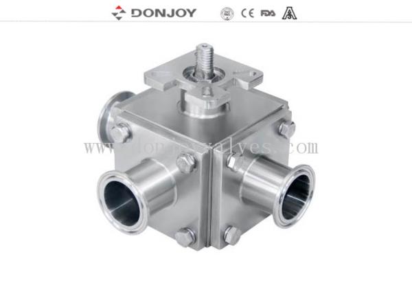 Quality SS316L 2" Manual 3 Way T Port  Sanitary Ball Valve with 3A certificate for sale