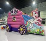 Cartoon theme Inflatable Bounce House Slide Combo Unicorn Horse Bouncy Castle