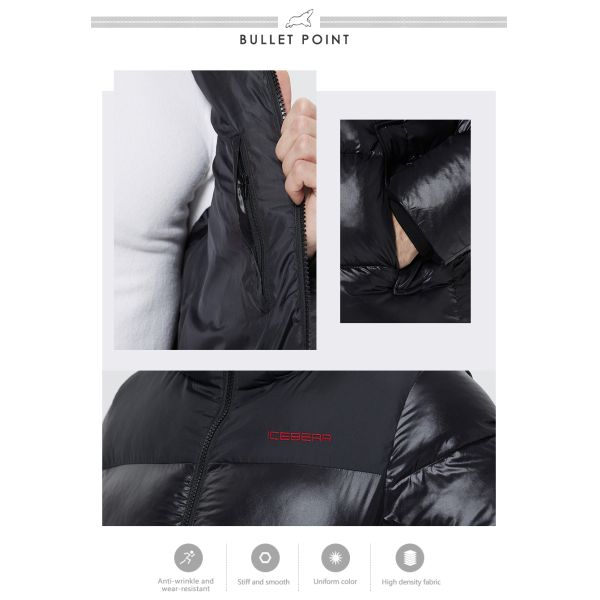 Waterproof Short Padded Jacket Long Sleeve Short Black Puffer