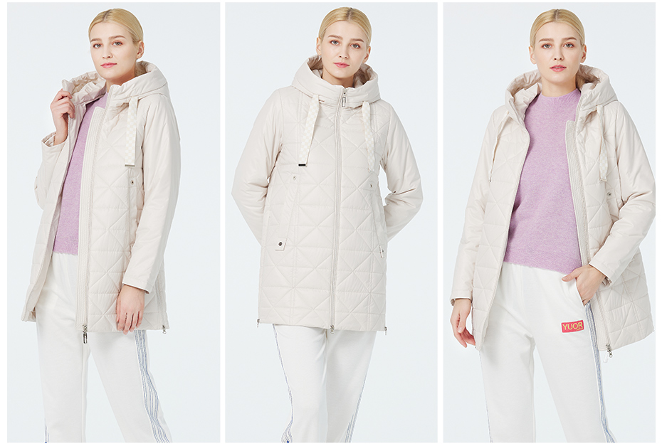 Comfortable and Durable Woman Demiseason Coat with Symmetrical Pockets and Button,straight Trim