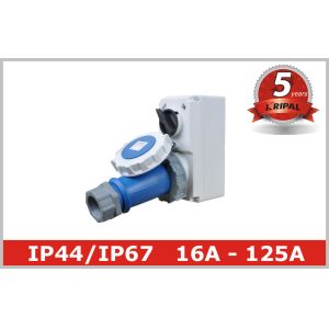 Three phase IP67 Interlocked Switch Socket Industrial Receptacles