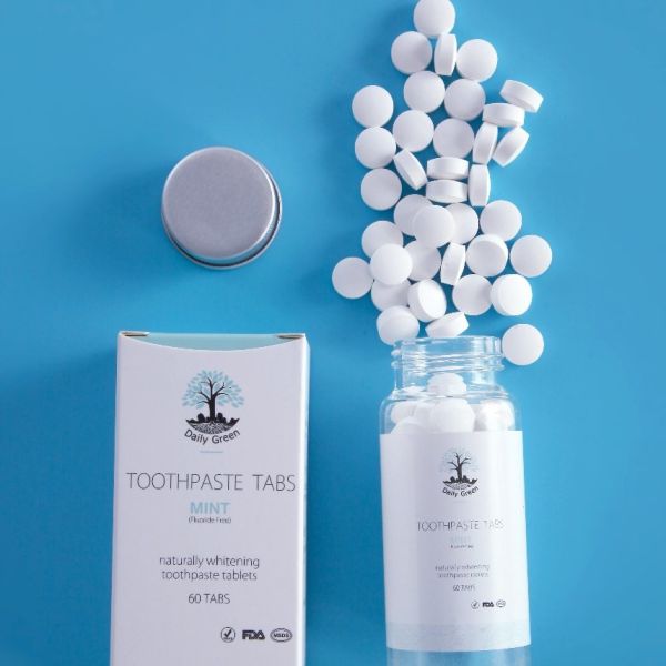 SGS Approved Mint Fluoride Free Toothpaste Tablets 12 Months Shelf Life