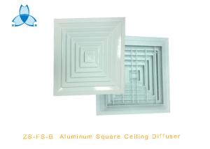 4 Way Ceiling Air Diffuser With Damper , Powder Coated Surface Finish