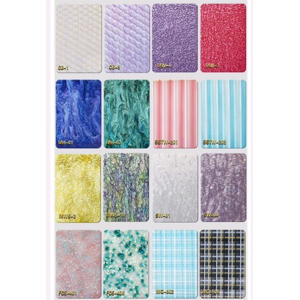 Decorative 3MM 5mm 6mm Perspex Sheet Greenhouse Panels Water Ripple Textured
