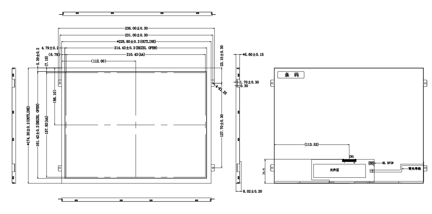 High Brightness 10.4-Inch IPS TFT LCD Display 800 Nits 1024x768 Resolution LVDS Interface