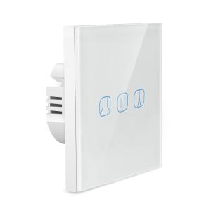 China Tempered Glass Panel 10A 2.4GHz WiFi Smart Curtain Switch on sale
