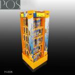 customized stationery peg hooks cardboard display stand with 4 sides