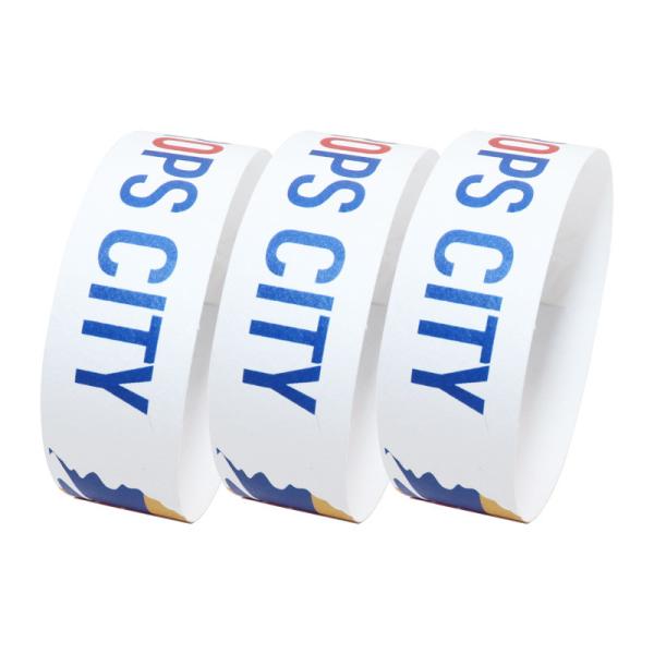 Quality Barcoding Tyvek Paper Wristbands Custom Logo Printing Tear Resistant for sale
