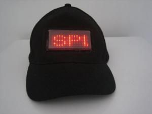 Red color multi language Scrolling LED Message sign Cap