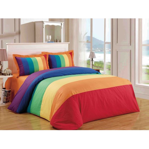Rainbow Energetic Bedding Duvet Cover 4pcs Set Polyester Cotton Bedding Set