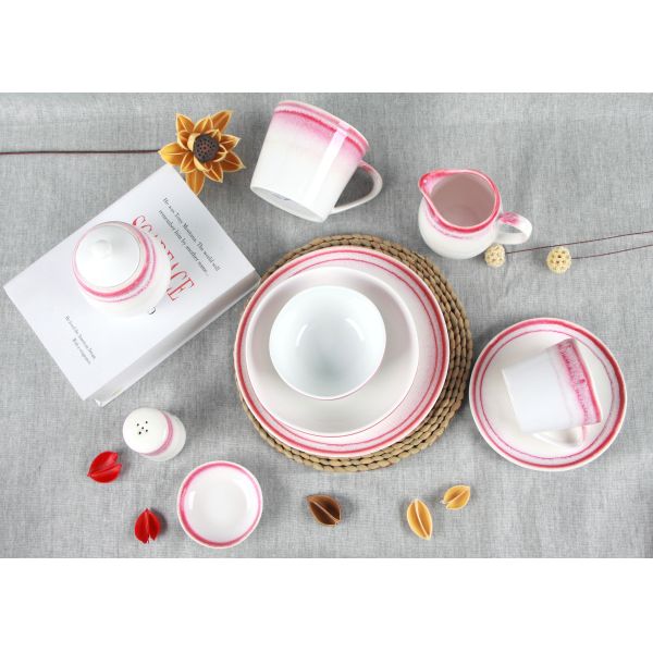 Glossy Color Ceramic Serveware Set , Salt And Pepper Set For Cooking