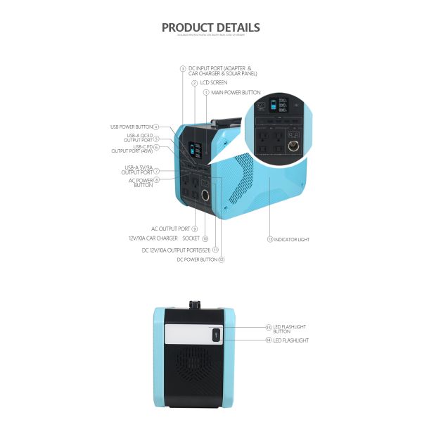 200W Camper Lithium Ion Battery 720W Mobile Solar Power Supply UL2743