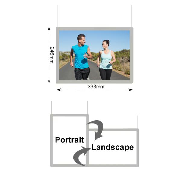 Quality Snap Frame Crystal Light Box A4 Size Crystal Window Display Hanging Lightbox for sale