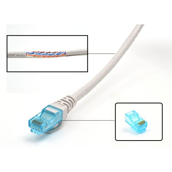 Unshielded 3ft cat6 patch cables , Molded category 6 patch cable grey Color