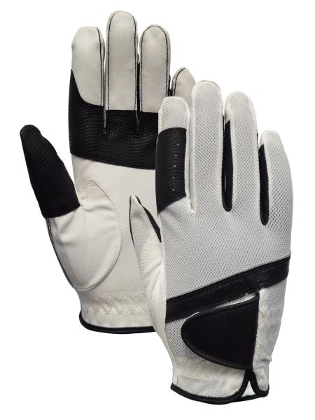 Quality PU Palm Velcro Cuff Firm Fitting Equestrian Gloves For Ladies for sale