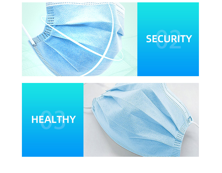 High Protective 3 layer non-woven fabrics ear loop disposable protective face mask