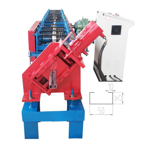 Quality Customized c shape purlin steel profile cold roll forming machine with perforations production line for sale