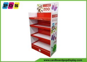 China Free Standing Cardboard Floor Display Stands , Shiny Printing Cardboard Pop Up Display For Kids Backpack FL171 on sale