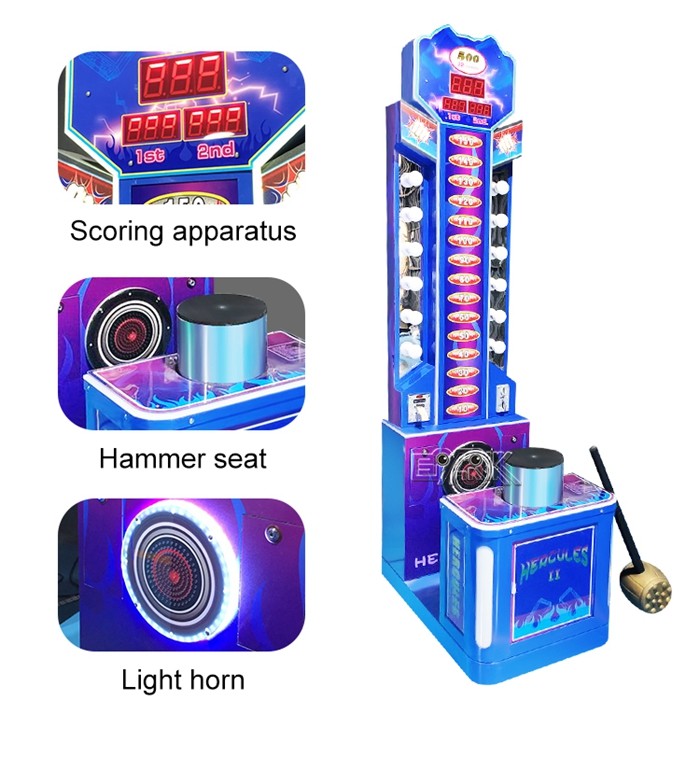 Adult Boxing Punch Game Machine Coin Operated Arcade Game King Of Hammer