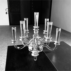 China 9 Branch Crystal Glass Candelabra Crystal Candle Stands For Home Decor 55CM on sale
