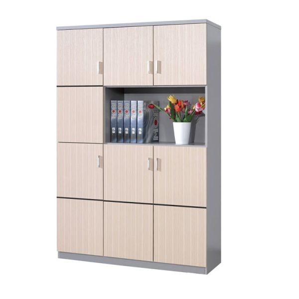 Wooden Office Bookcase Glass Door Document File Book Cabinet