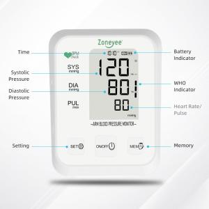 Buy cheap Large LCD Automatic Digital Smart Sphygmomanometer With Voice Broadcast White Upper Arm Blood Pressure Meter Bp Monitor product
