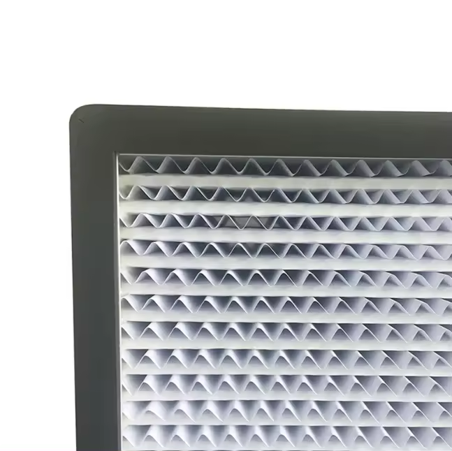 Galvanized Steel Clapboard Frame Deep Pleated Hepa Air Filter H13 H14 99.97%